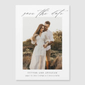 Elegante Script Foto Huwelijk Save The Date Magnetische Uitnodiging (Voorkant)