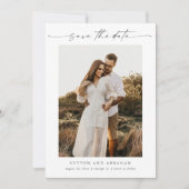 Elegante Script Foto Minimale Trouwdag Save The Date (Voorkant)