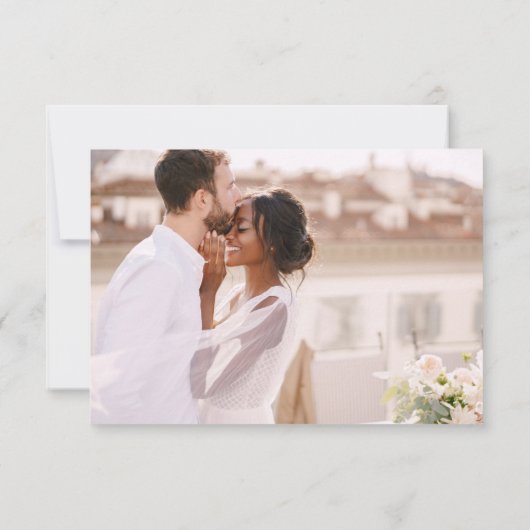 Elegante script foto trouw dankkaart bedankkaart (Achterkant)