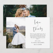 Elegante script foto trouw dankkaart bedankkaart (Voorkant / Achterkant)
