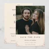 Elegante script foto trouw save the date uitnodigi (Voorkant / Achterkant)