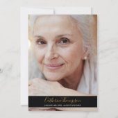 Elegante script funerale viering van het leven fot kaart (Achterkant)