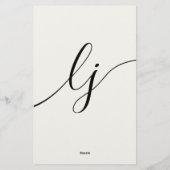 Elegante script gepersonaliseerde briefpapier ivoo (Achterkant)