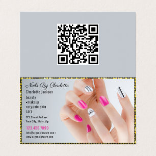Elegante Script Goud Glitter Foto Collage Nagelkun Visitekaartjes