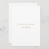 Elegante script goud & witte Save The Date-kaart Aankondiging (Voorkant / Achterkant)