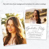 Elegante Script Graduation Party Overlay Vellum Uitnodigingen