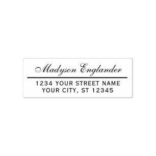 Elegante script handtekening #11 naam retouradres zelfinktende stempel