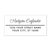 Elegante script handtekening #73 naam retouradres 	rubberstempel (Afrduk)