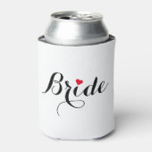 Elegante Script Hart Bruid Kan Koeler Hoes Coozie (Blikje Voorkant)