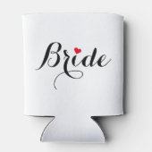 Elegante Script Hart Bruid Kan Koeler Hoes Coozie (Achterkant)