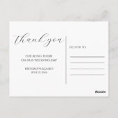 Elegante Script Huwelijk Bedankkaartjes Briefkaart (Achterkant)