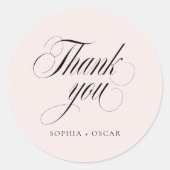 Elegante Script Huwelijk Bedankt Sticker | Luxe (Voorkant)