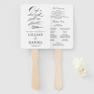 Elegante Script Huwelijksprogramma Handventilator Handwaaier