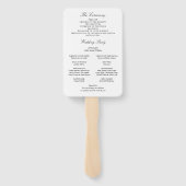 Elegante Script Huwelijksprogramma Handventilator Handwaaier (Achterkant)