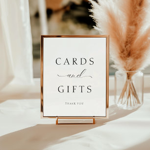 Elegante Script Kaarten en Cadeaus Bruiloft Tafel Poster