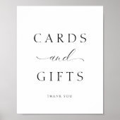 Elegante Script Kaarten en Cadeaus Bruiloft Tafel Poster (Voorkant)