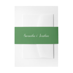 Elegante script kalligrafie Dark Sage Green bruilo Uitnodigingen Wikkel