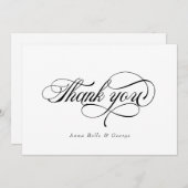 Elegante script kalligrafie moderne aangepaste nam bedankkaart (Voorkant / Achterkant)