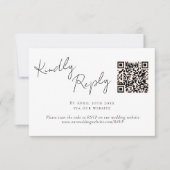 Elegante Script Kalligrafie QR Code Wedding RSVP (Voorkant)