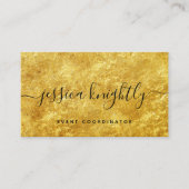 Elegante script kalligrafie swash zwart goud visitekaartje (Voorkant)