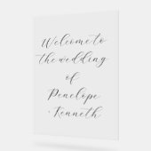 Elegante Script kalligrafie wit bruiloft Custom Acryl Bord (Hoek)