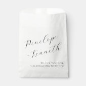 Elegante Script kalligrafie wit bruiloft Custom Bedankzakje (Voorkant)