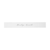 Elegante Script kalligrafie wit bruiloft Custom Uitnodigingen Wikkel (Vlak)