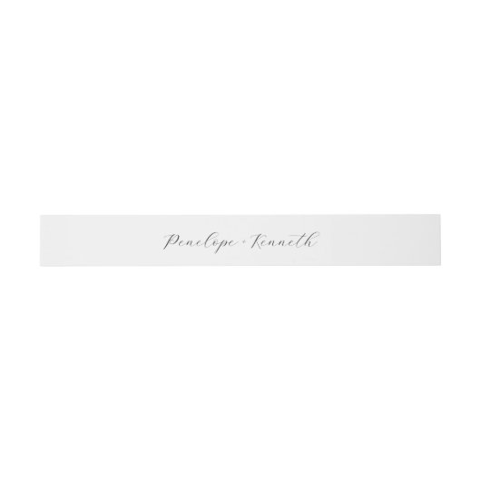 Elegante Script kalligrafie wit bruiloft Custom Uitnodigingen Wikkel (Vlak)