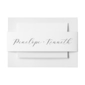 Elegante Script kalligrafie wit bruiloft Custom Uitnodigingen Wikkel (Voorkant Voorbeeld)
