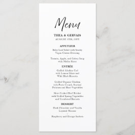 Elegante Script kalligrafie witte bruiloft Menu