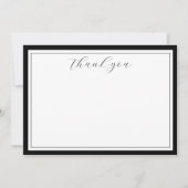 Elegante Script kalligrafie zwart dank u kaart (Voorkant)