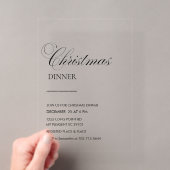 Elegante Script Kerst Dinner Acryl Uitnodigingen (Insitu (Draagbaar))