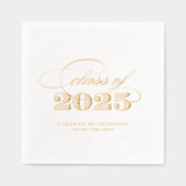 Elegante Script Klas van 2025 Afstuderen Folie Servetten (Voorkant)