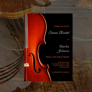 Elegante Script Klasse Muziek Afstudeerconcert Kaart