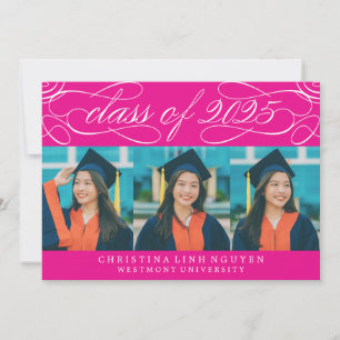 ELEGANTE SCRIPT KLASSE VAN 2025 FOTO AFSTUDEREN KAART