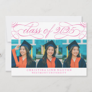 ELEGANTE SCRIPT KLASSE VAN 2025 FOTO AFSTUDEREN KAART