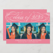 ELEGANTE SCRIPT KLASSE VAN 2025 FOTO AFSTUDEREN KAART (Voorkant / Achterkant)