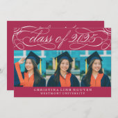 ELEGANTE SCRIPT KLASSE VAN 2025 FOTO AFSTUDEREN KAART (Voorkant / Achterkant)