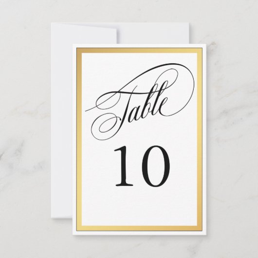 Elegante script krullen tafelnummer (Voorkant)