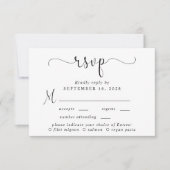 Elegante Script Menu Keuze Bruiloft RSVP (Voorkant)