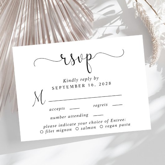 Elegante Script Menu Keuze Bruiloft RSVP