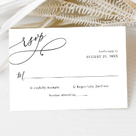 Elegante Script Minimaal Huwelijks-Rsvp Kaart
