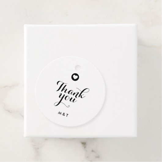 Elegante script minimale koppel initials dank je w bedankjes labels (In situ)