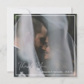 Elegante Script Minimalistische Trouw Dankkaart Bedankkaart (Voorkant)