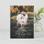 Elegante script moderne foto eucalyptus traditione feestdagenkaart (Staand voorkant)