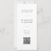 Elegante Script Moderne QR Code Foto Boeklegger Save The Date (Achterkant)
