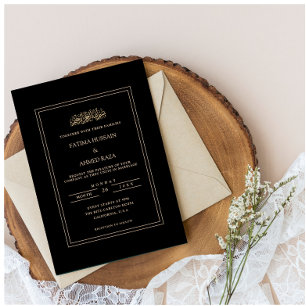 Elegante Script Moderne Zwarte Islamitische Moslim Kaart