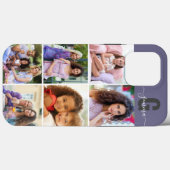 Elegante Script Monogram 6 Foto Paars Case-Mate iPhone Case (Achterkant (horizontaal))