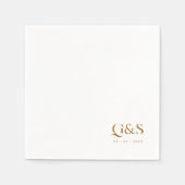 Elegante script monogram en datum bruiloft servet (Voorkant)