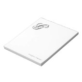 Elegante script monogram gepersonaliseerd notitieblok (Gedraaid)